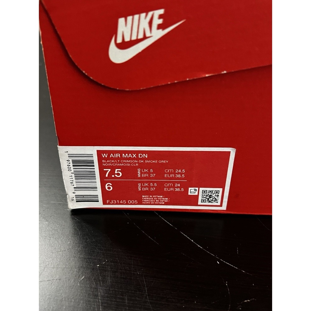 Nike Air Max DN All Night Women's Sz 7.5 Black Smoke‎ Grey Crimson FJ4315-005 - Picture 7 of 7